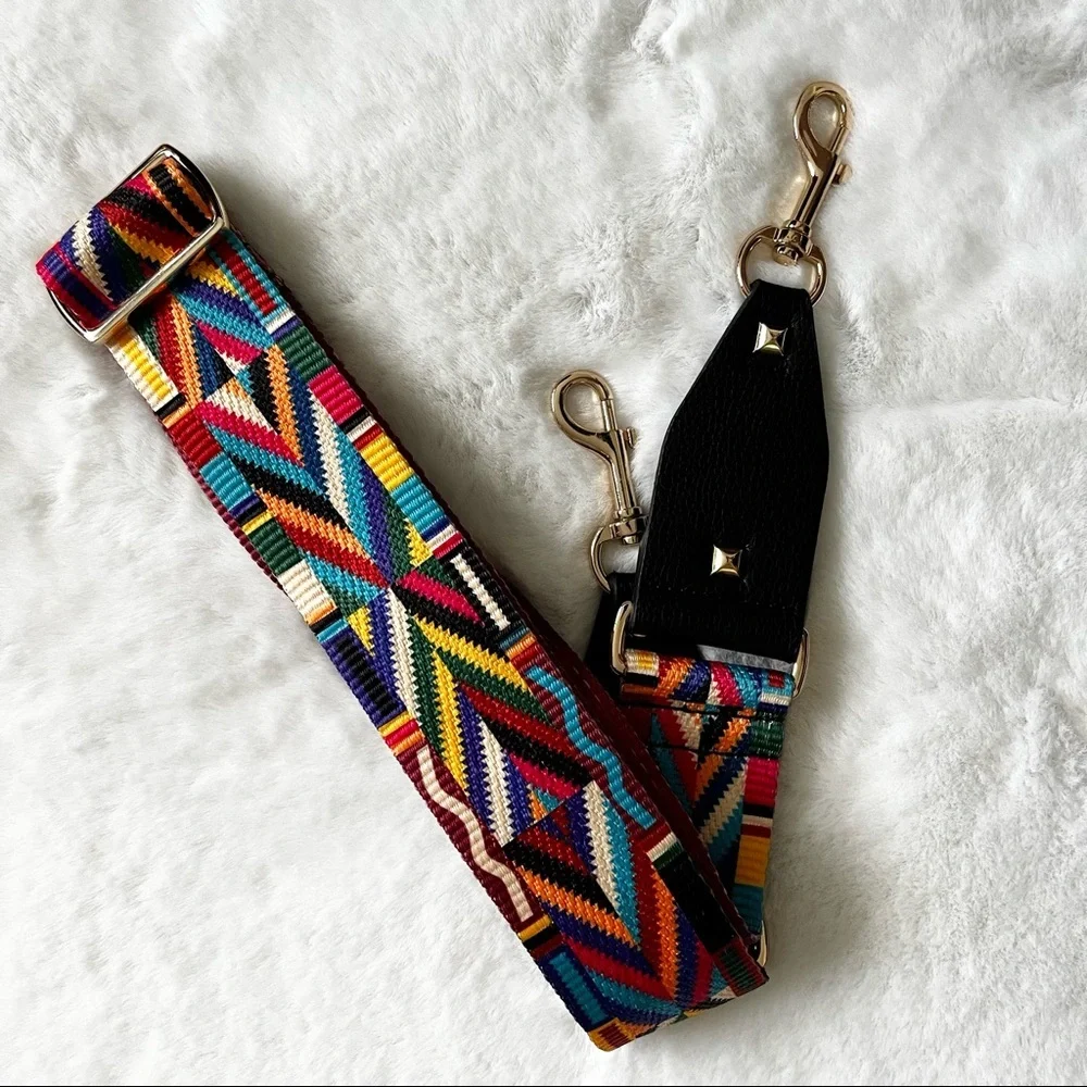 MULTICOLORED EMBROIDERED PURSE STRAP Boho Stylish Trendy Southwest Artsy_4